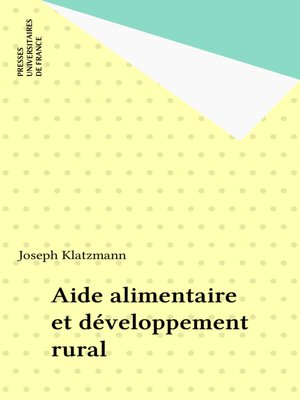 cover image of Aide alimentaire et développement rural